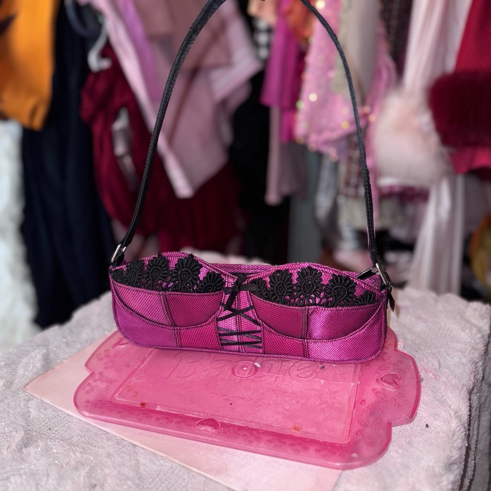 Unique Boustier / Corset Hot Pink Lace Women's Bag